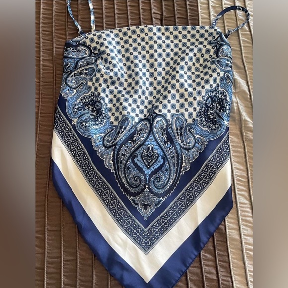 90s Blue Bandana Top main image 1